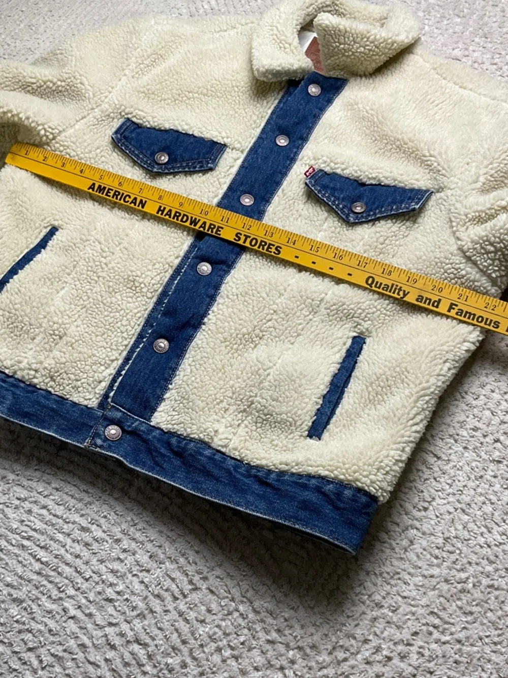 Levi's Ex-Boyfriend Pieced Sherpa Trucker Jacket Women’s Large - Picture 7 of 16